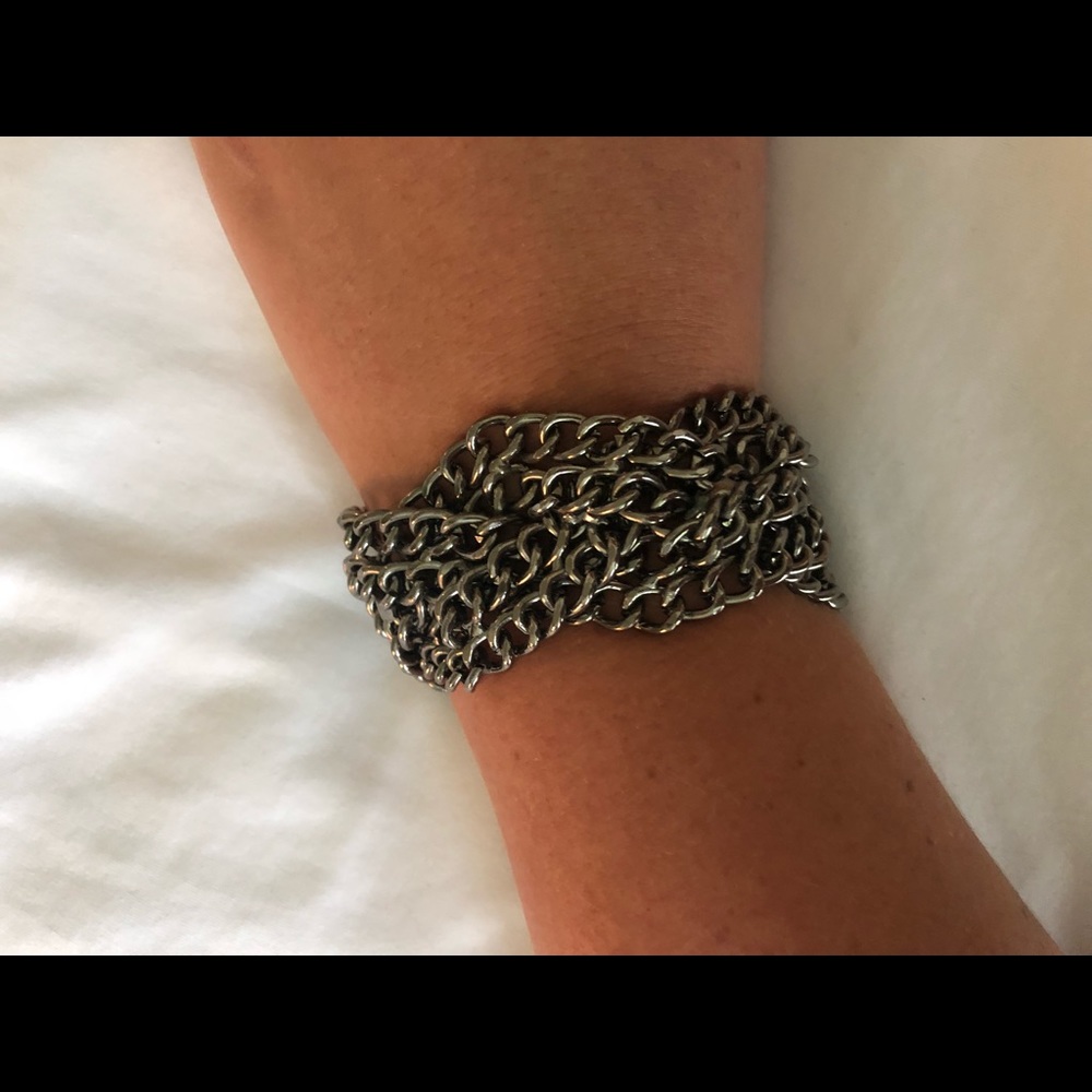 Metal linked cuff bracelet